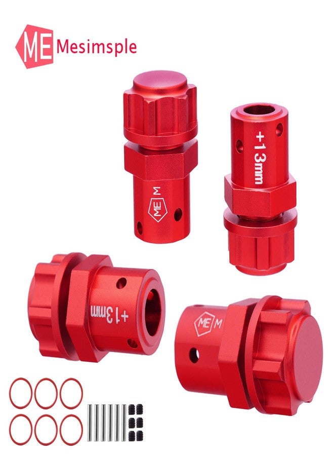 Mesimsple Alum +13mm Wide Wheel Hex Hub for Arrma 1/7 Mojave Infraction Felony Limitless Fireteam 1/8 Kraton Outcast 6S BLX & EXB Series Upgrade Parts Red - Image 4
